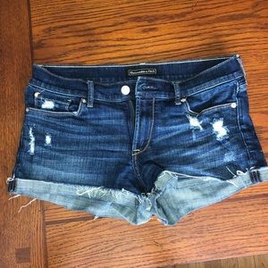 Low rise jean shorts